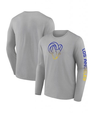 Men's Branded Heathered Gray Los Angeles Rams Clear Sign Long Sleeve T-shirt $18.33 T-Shirts