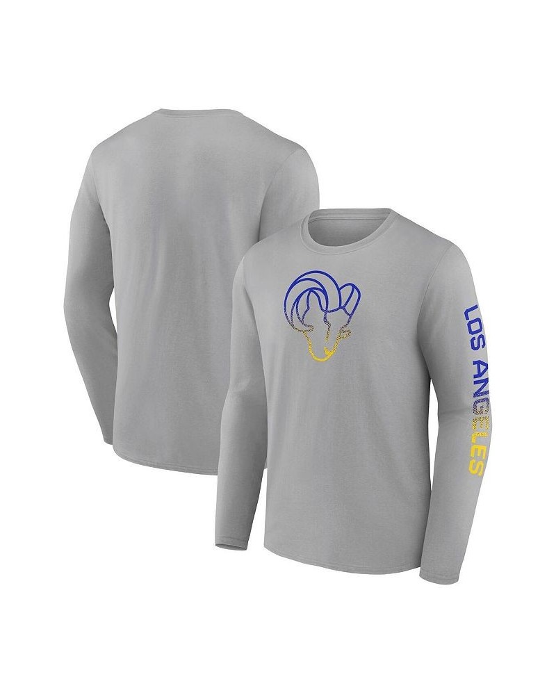 Men's Branded Heathered Gray Los Angeles Rams Clear Sign Long Sleeve T-shirt $18.33 T-Shirts