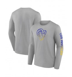 Men's Branded Heathered Gray Los Angeles Rams Clear Sign Long Sleeve T-shirt $18.33 T-Shirts