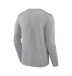 Men's Branded Heathered Gray Los Angeles Rams Clear Sign Long Sleeve T-shirt $18.33 T-Shirts