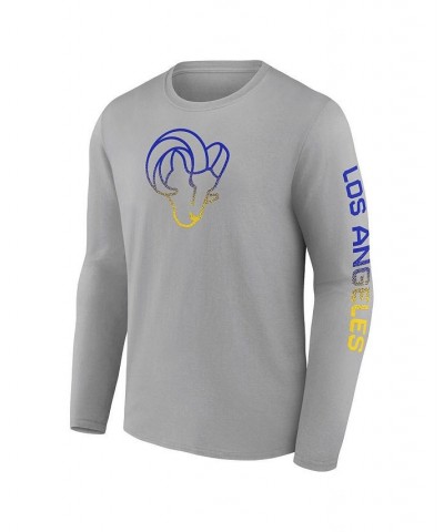 Men's Branded Heathered Gray Los Angeles Rams Clear Sign Long Sleeve T-shirt $18.33 T-Shirts