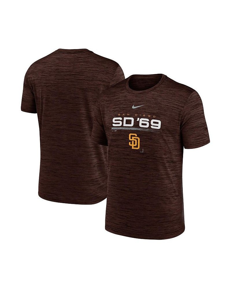 Men's Brown San Diego Padres Wordmark Velocity Performance T-shirt $27.99 T-Shirts