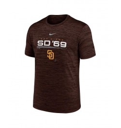 Men's Brown San Diego Padres Wordmark Velocity Performance T-shirt $27.99 T-Shirts