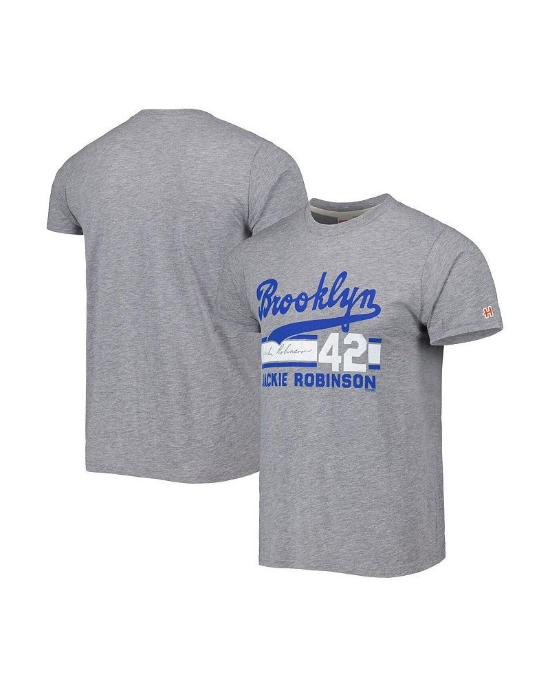 Men's Jackie Robinson Gray Brooklyn Dodgers Cooperstown Collection Remix Jersey Tri-Blend T-shirt $25.91 T-Shirts