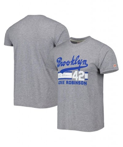 Men's Jackie Robinson Gray Brooklyn Dodgers Cooperstown Collection Remix Jersey Tri-Blend T-shirt $25.91 T-Shirts