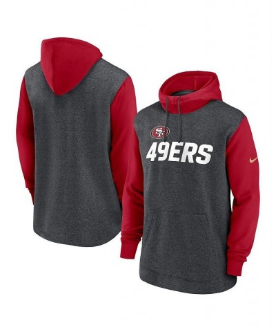 Men's Heathered Charcoal and Scarlet San Francisco 49ers Surrey Legacy Pullover Hoodie $37.09 Sweatshirt