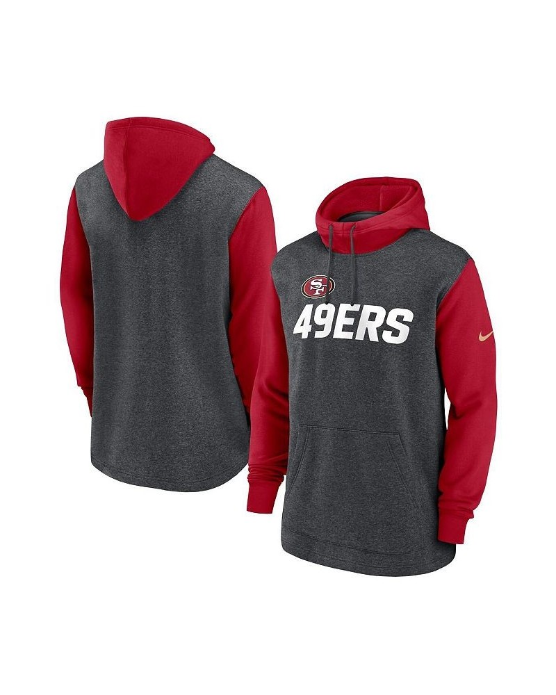 Men's Heathered Charcoal and Scarlet San Francisco 49ers Surrey Legacy Pullover Hoodie $37.09 Sweatshirt