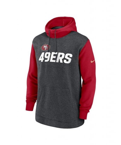 Men's Heathered Charcoal and Scarlet San Francisco 49ers Surrey Legacy Pullover Hoodie $37.09 Sweatshirt