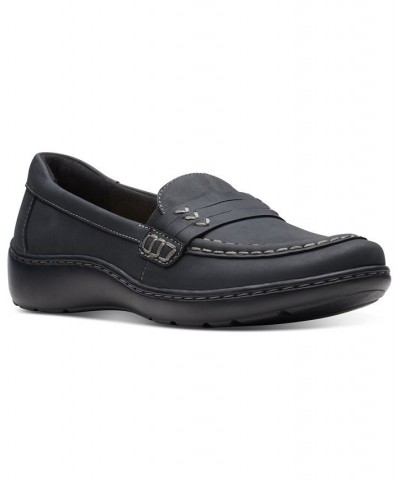 Women's Cora Shay Slip-On Moc-Toe Loafer Flats Black $31.00 Shoes