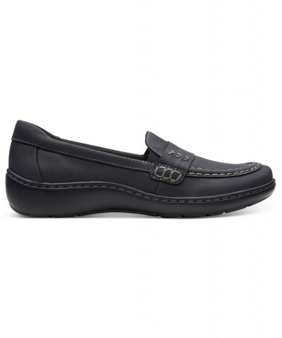 Women's Cora Shay Slip-On Moc-Toe Loafer Flats Black $31.00 Shoes