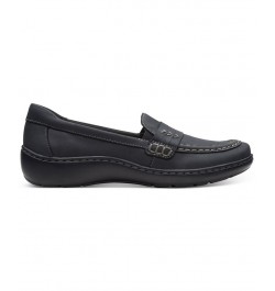 Women's Cora Shay Slip-On Moc-Toe Loafer Flats Black $31.00 Shoes