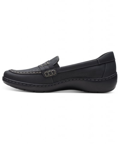 Women's Cora Shay Slip-On Moc-Toe Loafer Flats Black $31.00 Shoes