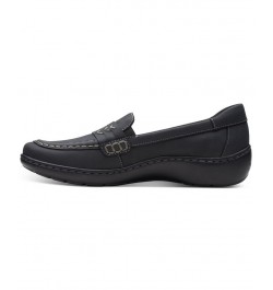 Women's Cora Shay Slip-On Moc-Toe Loafer Flats Black $31.00 Shoes