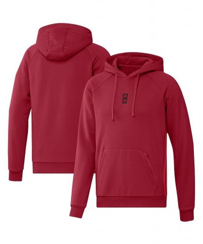 Men's Red New York Red Bulls Travel Raglan Pullover Hoodie $40.50 Sweatshirt