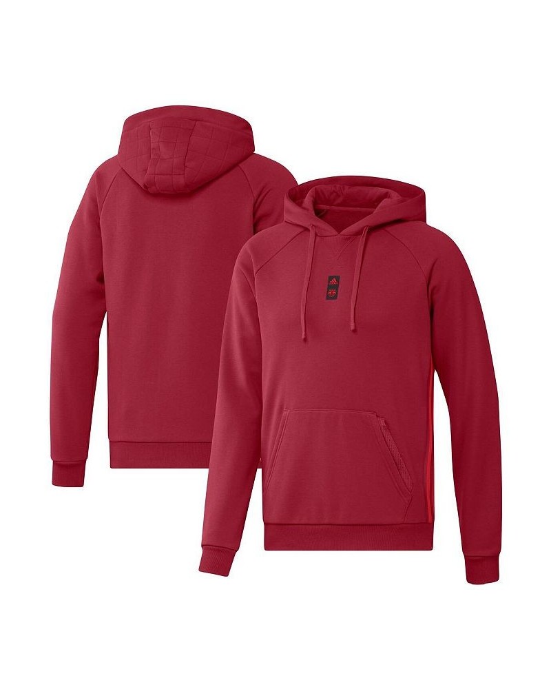 Men's Red New York Red Bulls Travel Raglan Pullover Hoodie $40.50 Sweatshirt