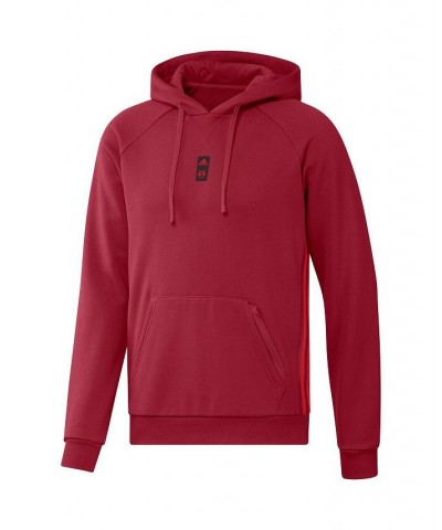 Men's Red New York Red Bulls Travel Raglan Pullover Hoodie $40.50 Sweatshirt