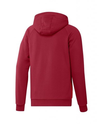 Men's Red New York Red Bulls Travel Raglan Pullover Hoodie $40.50 Sweatshirt