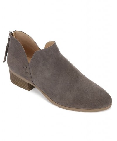 Women's Side Skip Booties Gray $51.23 Shoes