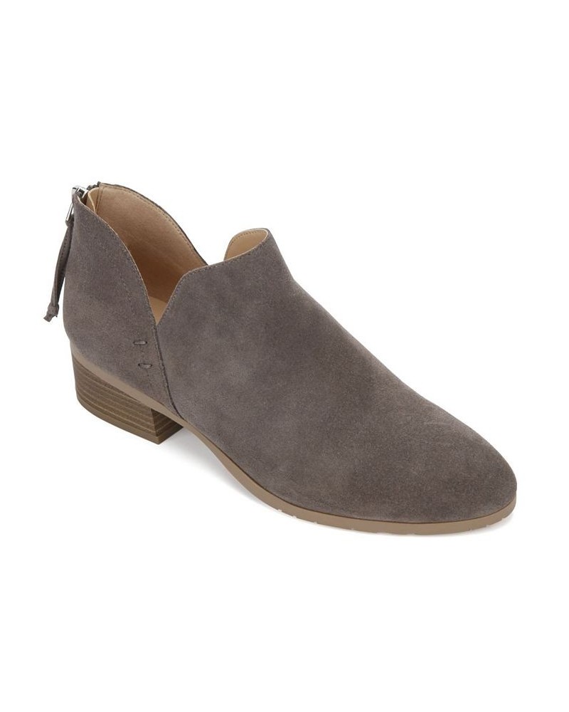 Women's Side Skip Booties Gray $51.23 Shoes