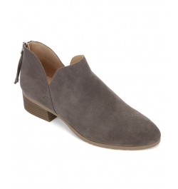 Women's Side Skip Booties Gray $51.23 Shoes