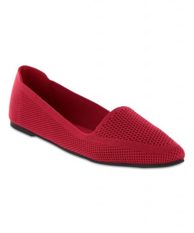 Women's Corrine Pointed Toe Flat Red $33.60 Shoes