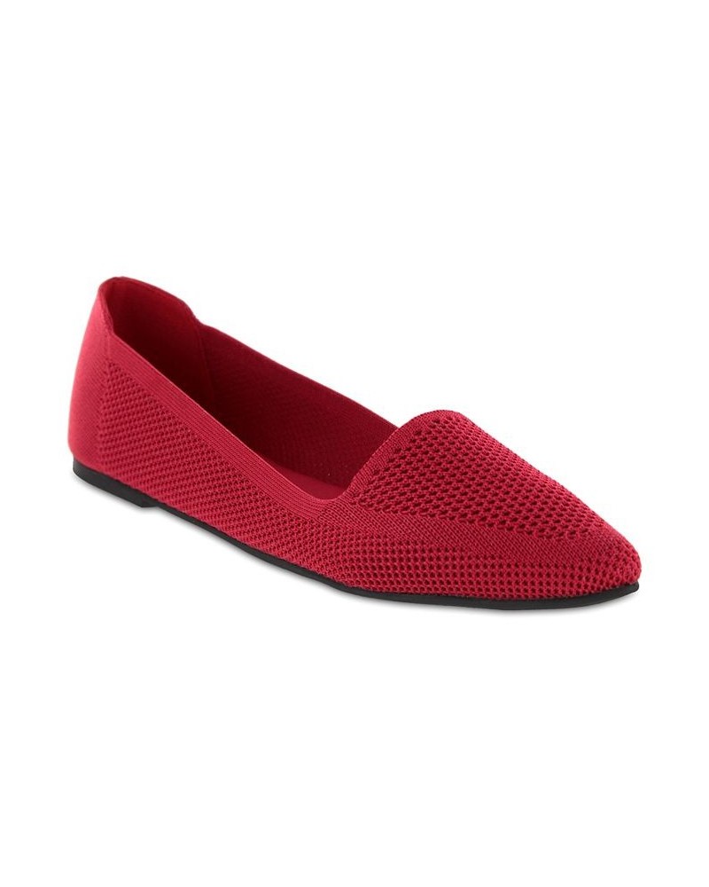 Women's Corrine Pointed Toe Flat Red $33.60 Shoes