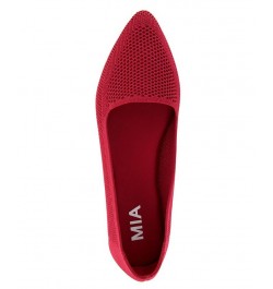 Women's Corrine Pointed Toe Flat Red $33.60 Shoes