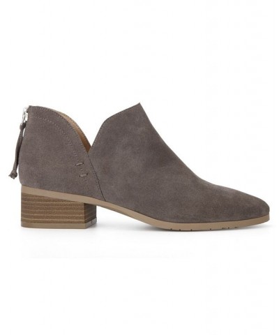 Women's Side Skip Booties Gray $51.23 Shoes