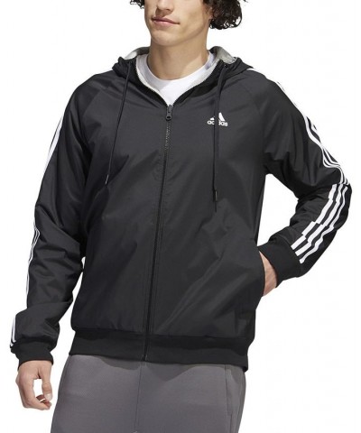 Men's Balance Reversible Stripe Logo Jacket Black $36.40 Jackets