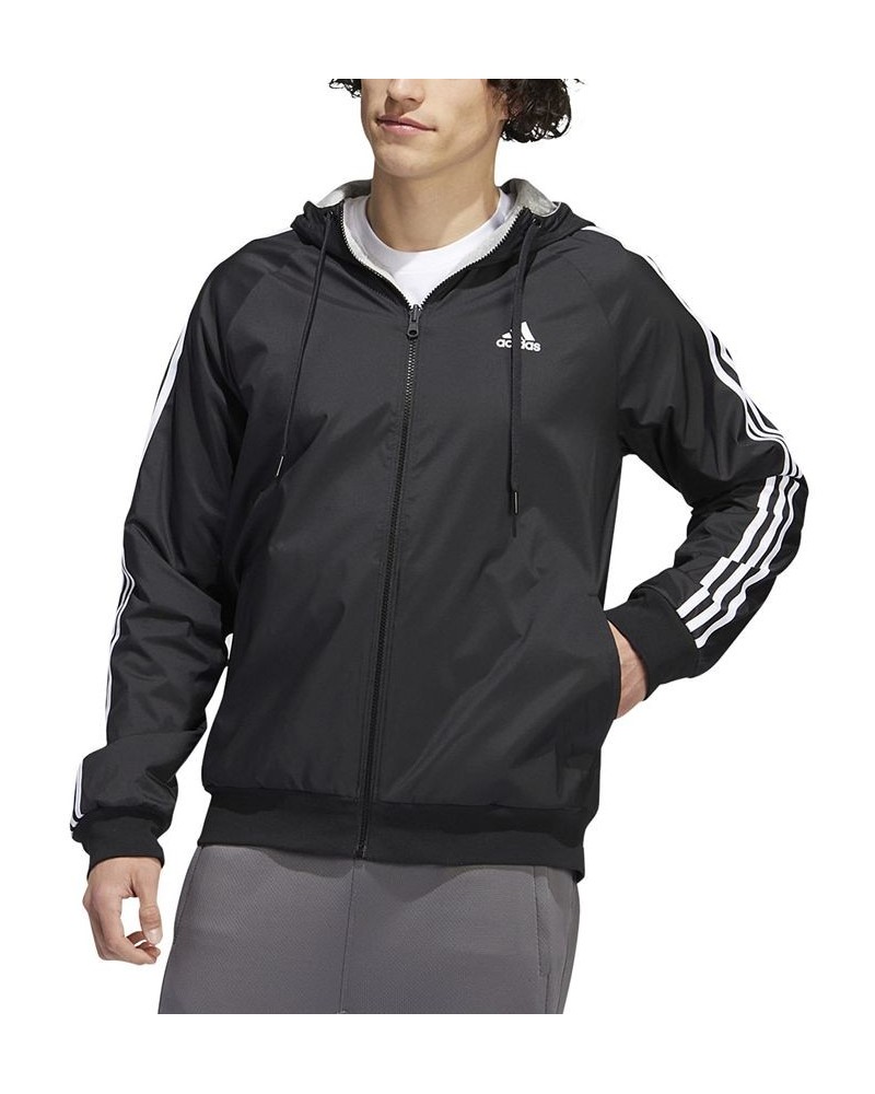 Men's Balance Reversible Stripe Logo Jacket Black $36.40 Jackets