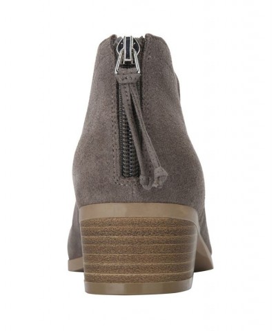 Women's Side Skip Booties Gray $51.23 Shoes