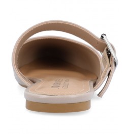 Women's Shaella Buckle Flats Tan/Beige $40.79 Shoes