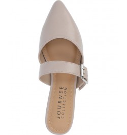 Women's Shaella Buckle Flats Tan/Beige $40.79 Shoes