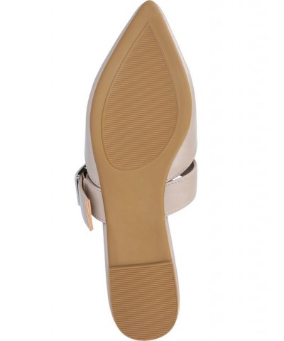 Women's Shaella Buckle Flats Tan/Beige $40.79 Shoes