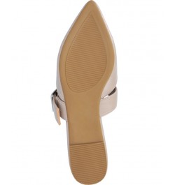 Women's Shaella Buckle Flats Tan/Beige $40.79 Shoes