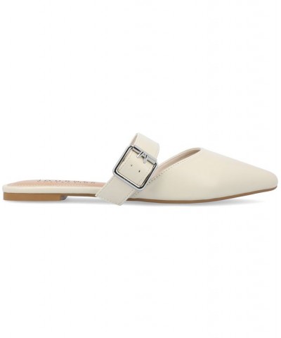 Women's Shaella Buckle Flats Tan/Beige $40.79 Shoes