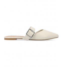 Women's Shaella Buckle Flats Tan/Beige $40.79 Shoes