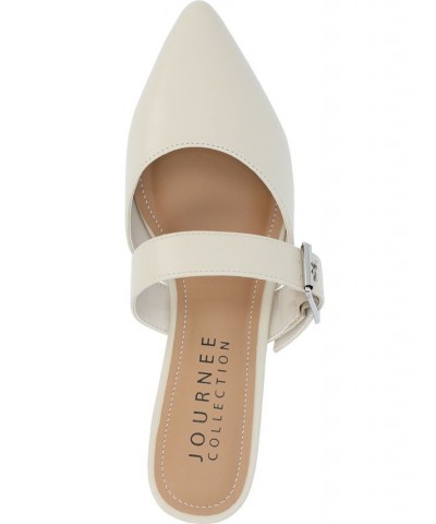 Women's Shaella Buckle Flats Tan/Beige $40.79 Shoes