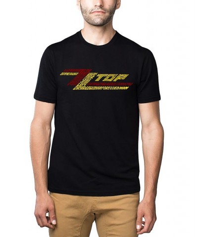 Men's Word Art ZZ Top Premium T-shirt Black $24.29 T-Shirts