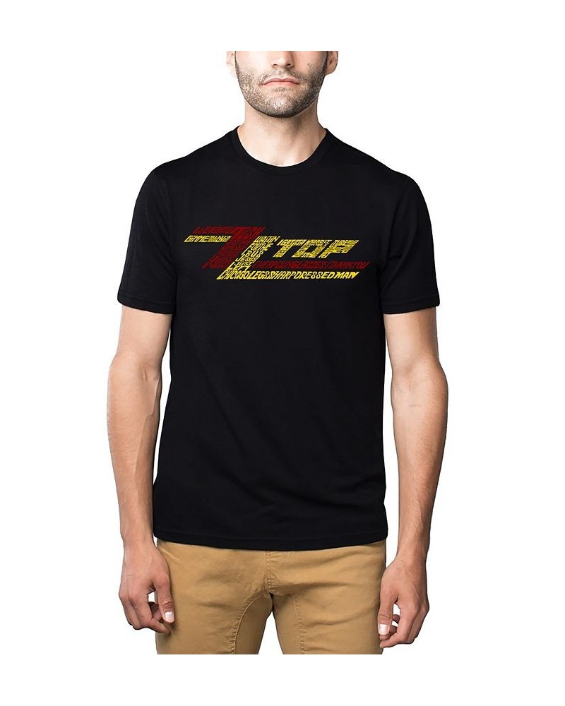 Men's Word Art ZZ Top Premium T-shirt Black $24.29 T-Shirts