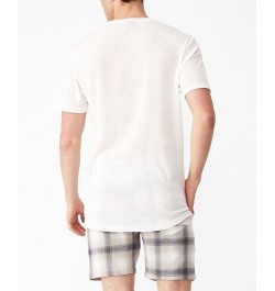 Men's Longline Scoop Waffle T-shirt White $14.35 T-Shirts