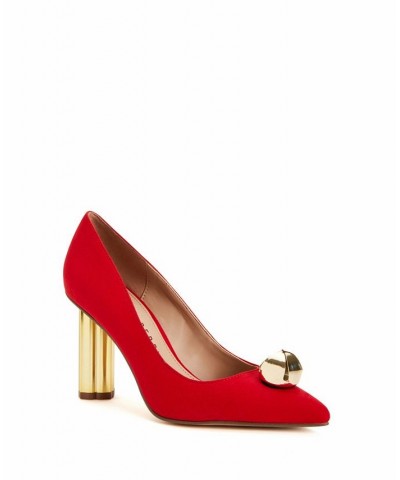 Women's The Dellilah Jingle Pointed Toe Pumps Red $40.46 Shoes