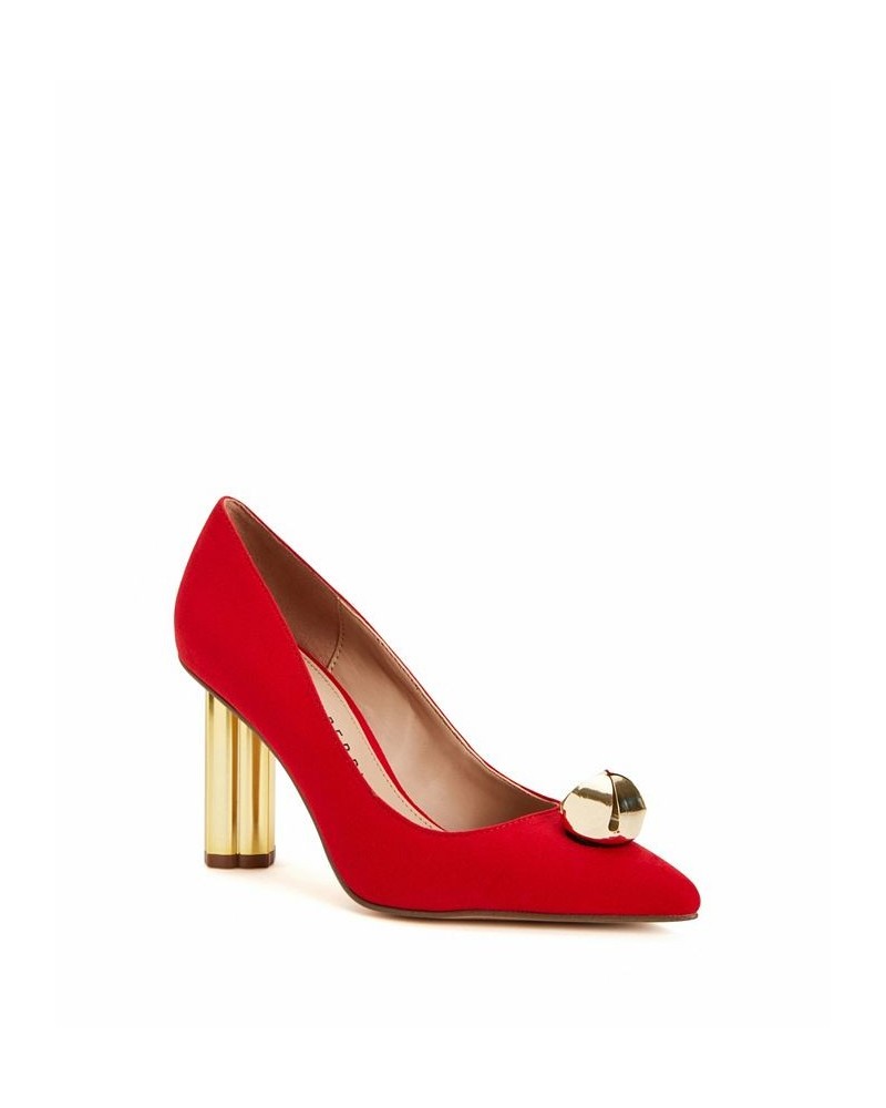 Women's The Dellilah Jingle Pointed Toe Pumps Red $40.46 Shoes