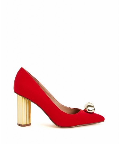 Women's The Dellilah Jingle Pointed Toe Pumps Red $40.46 Shoes