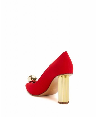 Women's The Dellilah Jingle Pointed Toe Pumps Red $40.46 Shoes