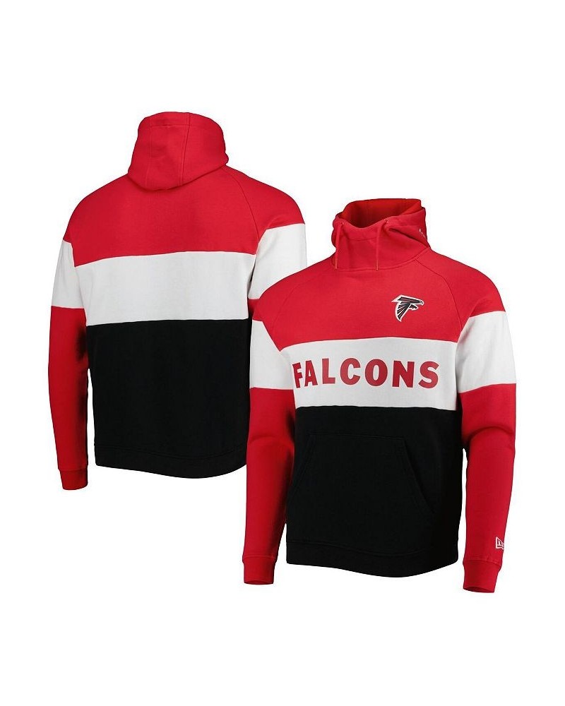 Men's Black, Red Atlanta Falcons Colorblock Current Pullover Hoodie $45.89 Sweatshirt