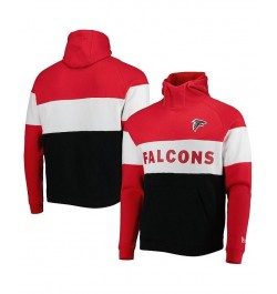 Men's Black, Red Atlanta Falcons Colorblock Current Pullover Hoodie $45.89 Sweatshirt