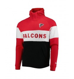 Men's Black, Red Atlanta Falcons Colorblock Current Pullover Hoodie $45.89 Sweatshirt