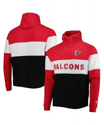 Men's Black, Red Atlanta Falcons Colorblock Current Pullover Hoodie $45.89 Sweatshirt