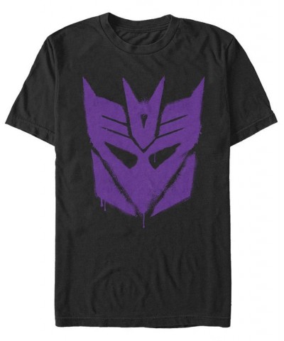 Men's Decepticon Graffiti Short Sleeve Crew T-shirt Black $19.94 T-Shirts